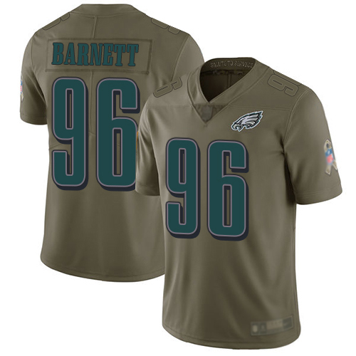 Men Philadelphia Eagles #96 Derek Barnett Limited Olive 2017 Salute to Service Football NFL Jersey->philadelphia eagles->NFL Jersey